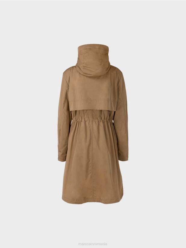 palton cu glugă Marc Cain cafea ușoară îmbrăcăminte 4826HH281