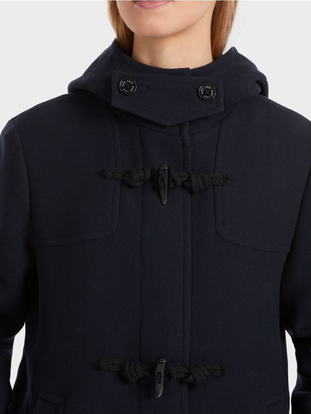 palton de lână cu dispozitive de închidere Marc Cain albastru miezul nopții îmbrăcăminte 4826HH222