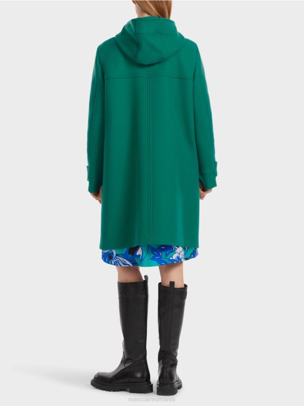 palton de lână cu dispozitive de închidere Marc Cain eucalipt îmbrăcăminte 4826HH218