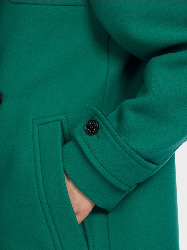 palton de lână cu dispozitive de închidere Marc Cain eucalipt îmbrăcăminte 4826HH218