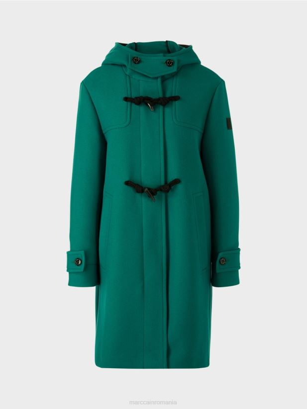 palton de lână cu dispozitive de închidere Marc Cain eucalipt îmbrăcăminte 4826HH218