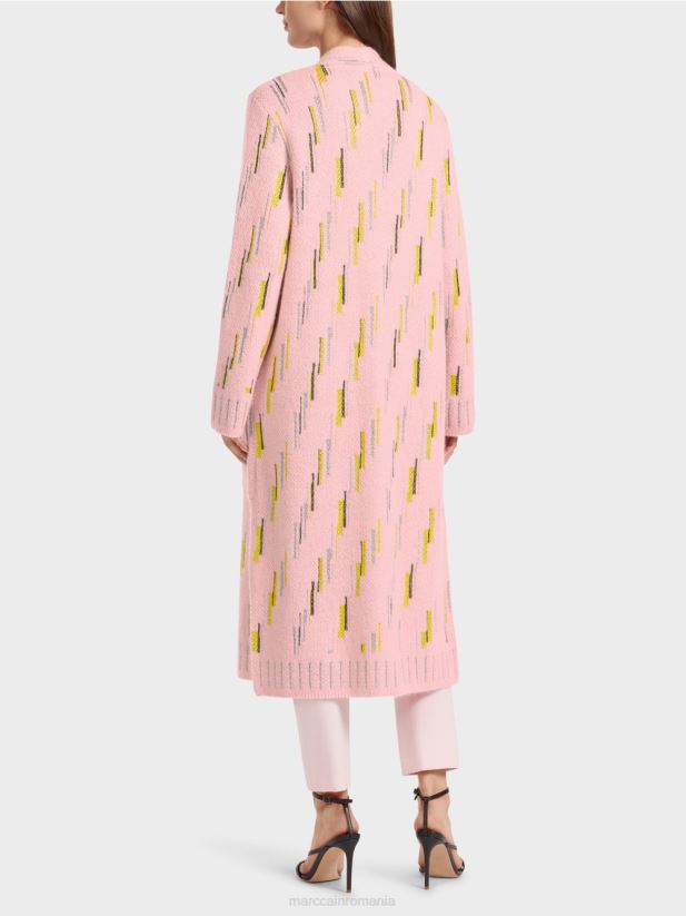 palton de lână tricotat în germania Marc Cain roz pudra moale îmbrăcăminte 4826HH264