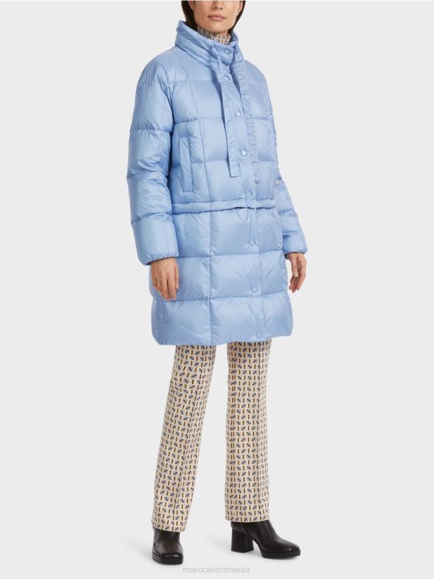 palton lung matlasat Marc Cain cer întunecat de vară îmbrăcăminte 4826HH247