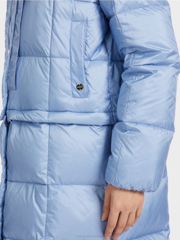 palton lung matlasat Marc Cain cer întunecat de vară îmbrăcăminte 4826HH247