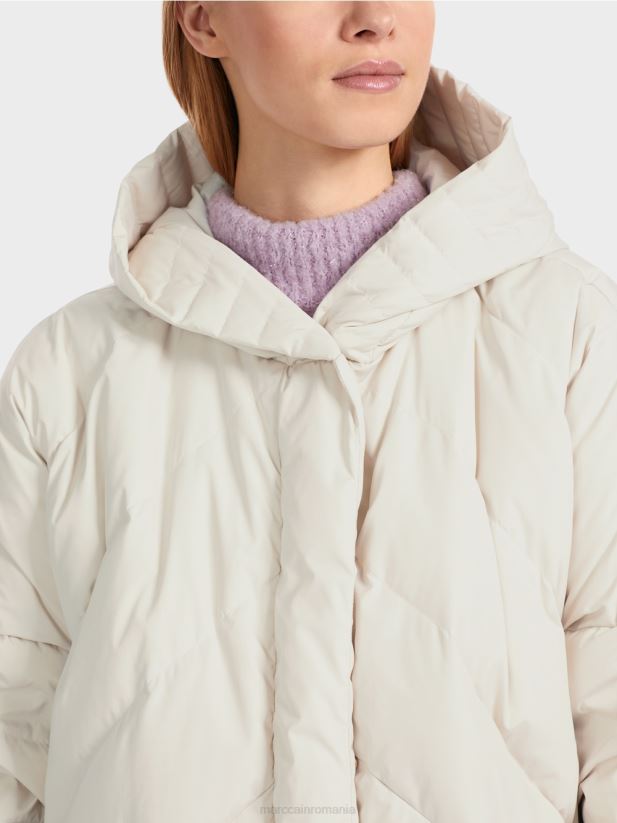 palton matlasat cu umplutură din puf Marc Cain fum îmbrăcăminte 4826HH235