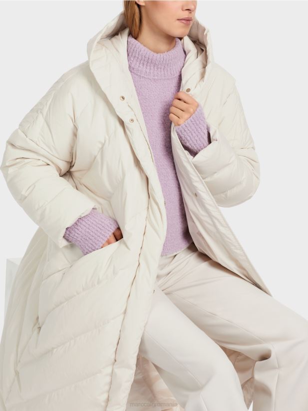 palton matlasat cu umplutură din puf Marc Cain fum îmbrăcăminte 4826HH235