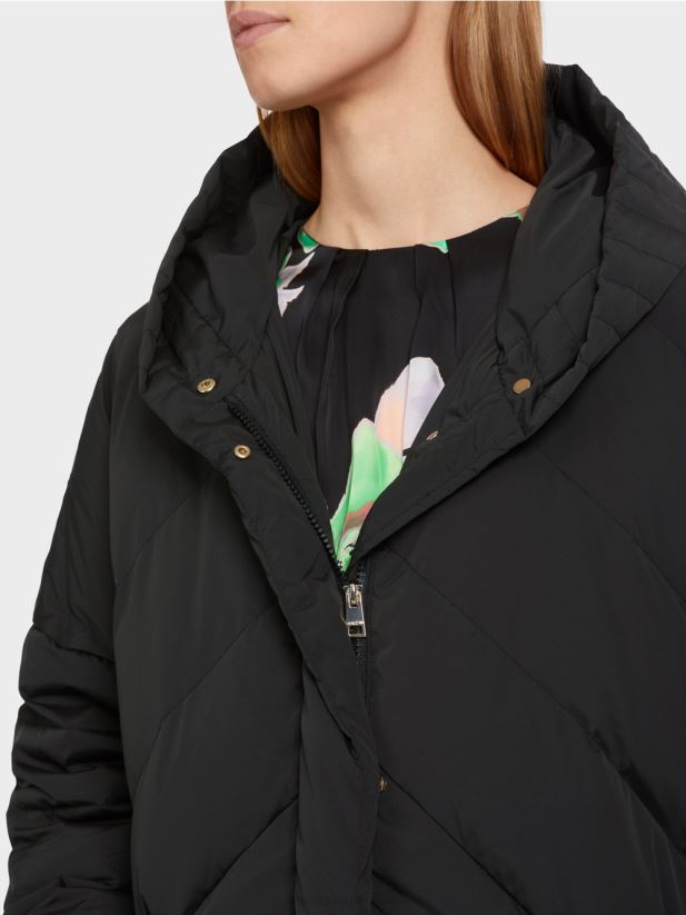 palton matlasat cu umplutură din puf Marc Cain negru îmbrăcăminte 4826HH230