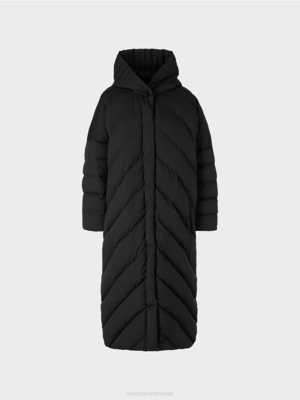 palton matlasat cu umplutură din puf Marc Cain negru îmbrăcăminte 4826HH230