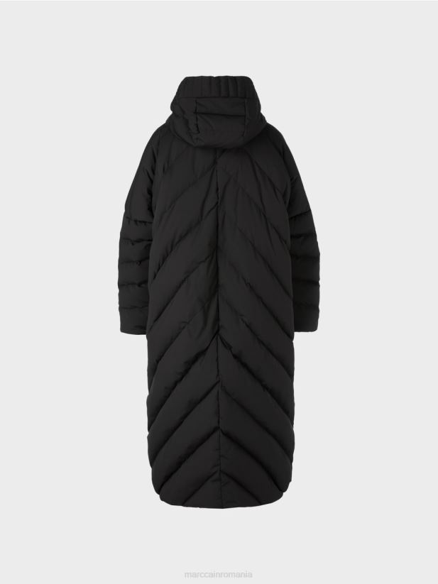 palton matlasat cu umplutură din puf Marc Cain negru îmbrăcăminte 4826HH230
