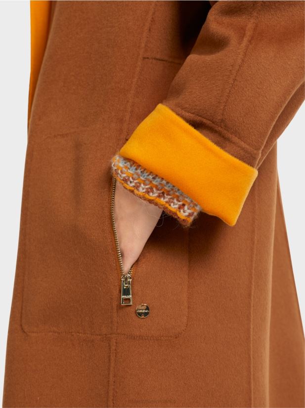 palton reversibil de lână Marc Cain portocaliu limpede îmbrăcăminte 4826HH299