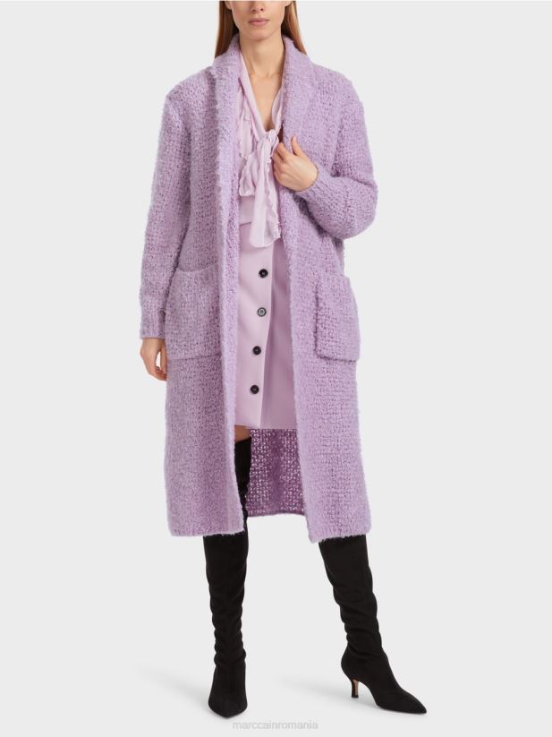 palton tricotat in germania Marc Cain lavandă strălucitoare îmbrăcăminte 4826HH227