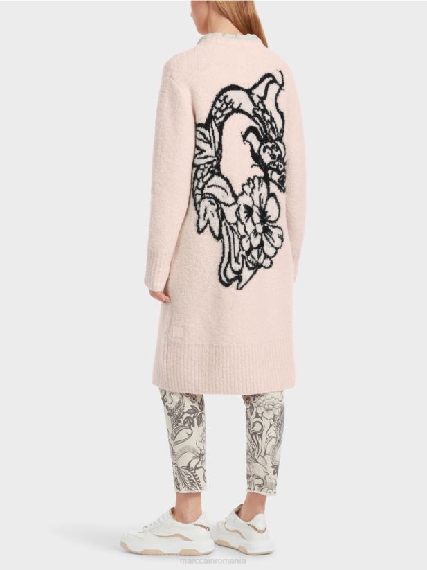 palton tricotat „rethink together”. Marc Cain floare de migdal îmbrăcăminte 4826HH220