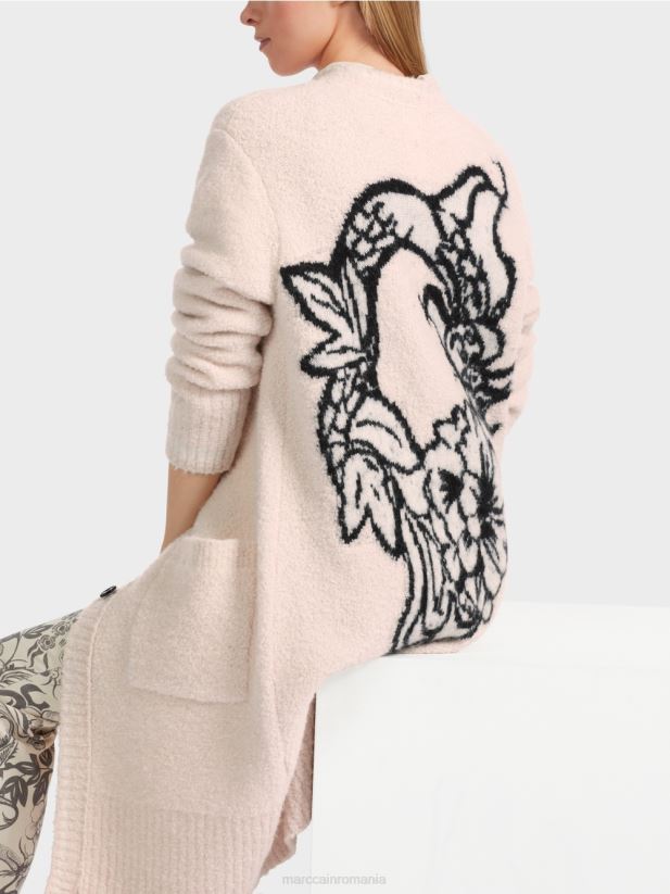 palton tricotat „rethink together”. Marc Cain floare de migdal îmbrăcăminte 4826HH220