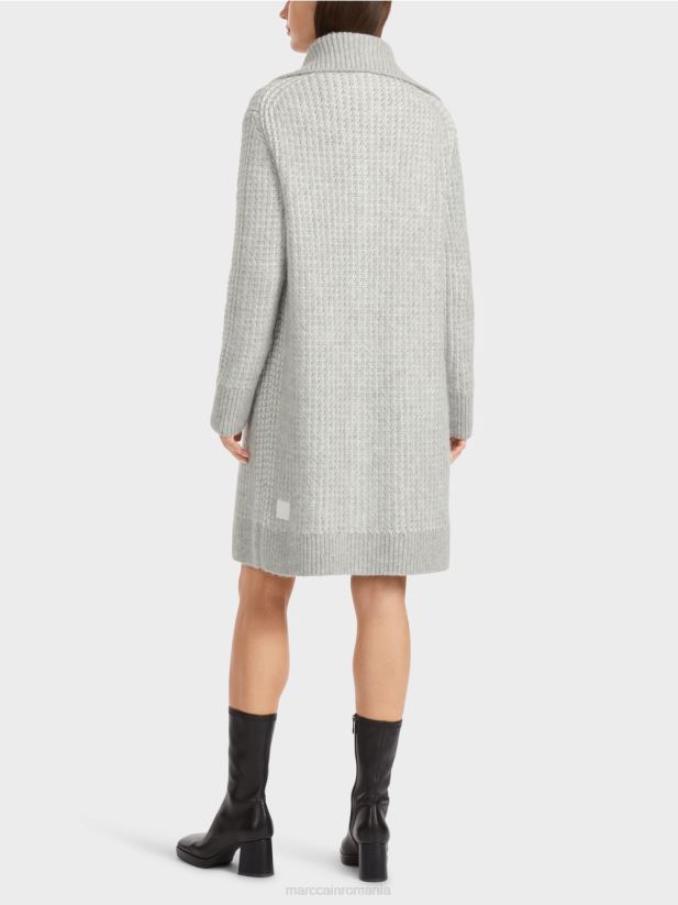 palton tricotat tricotat in germania Marc Cain gri argintiu îmbrăcăminte 4826HH256