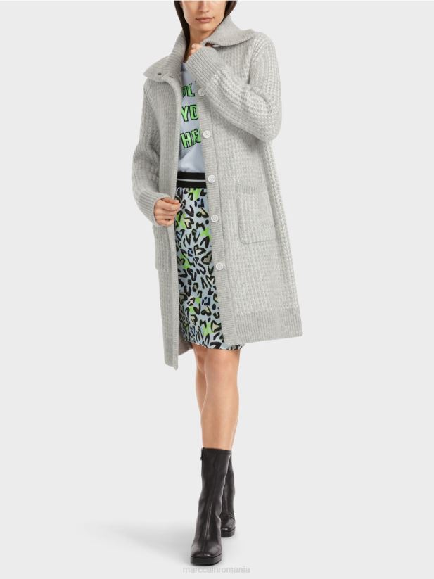 palton tricotat tricotat in germania Marc Cain gri argintiu îmbrăcăminte 4826HH256