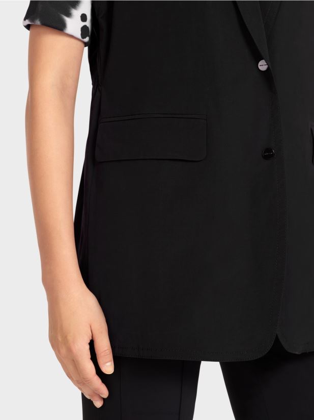 vestă cu rever și șnur Marc Cain negru îmbrăcăminte 4826HH282