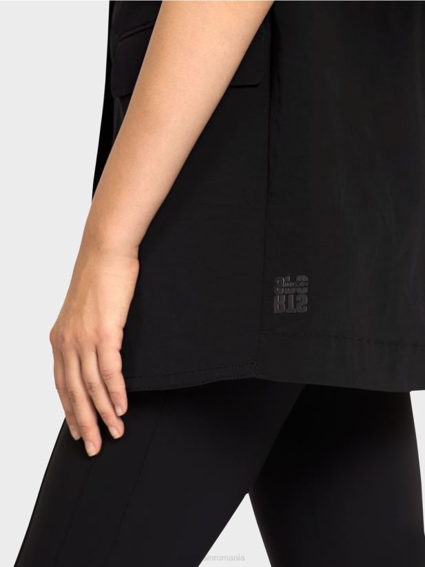 vestă cu rever și șnur Marc Cain negru îmbrăcăminte 4826HH282