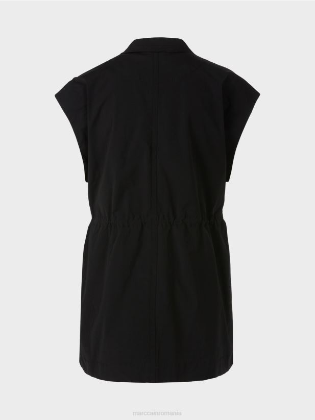 vestă cu rever și șnur Marc Cain negru îmbrăcăminte 4826HH282