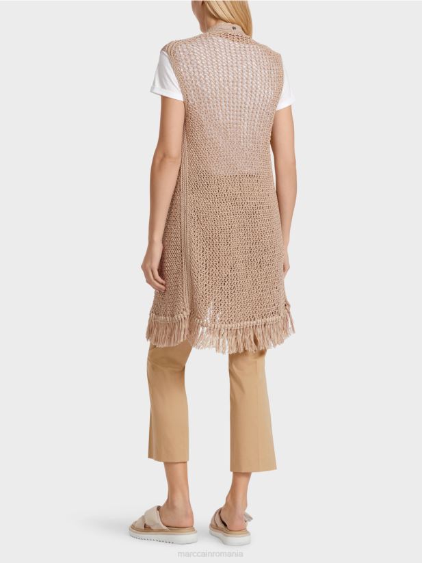 vestă tricotată „regândește împreună”. Marc Cain nisip adânc îmbrăcăminte 4826HH271