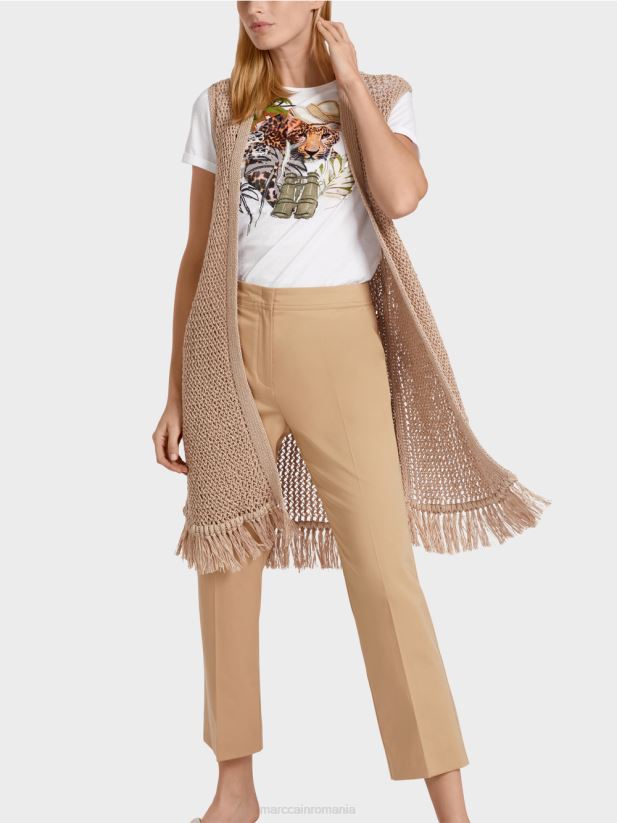 vestă tricotată „regândește împreună”. Marc Cain nisip adânc îmbrăcăminte 4826HH271