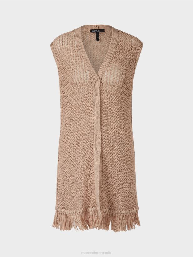 vestă tricotată „regândește împreună”. Marc Cain nisip adânc îmbrăcăminte 4826HH271