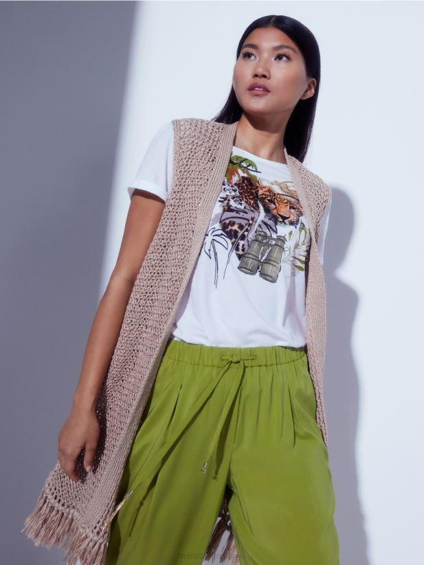 vestă tricotată „regândește împreună”. Marc Cain nisip adânc îmbrăcăminte 4826HH271