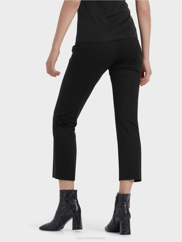 Pantaloni 7/8 din jerseu fin Marc Cain negru îmbrăcăminte 4826HH742