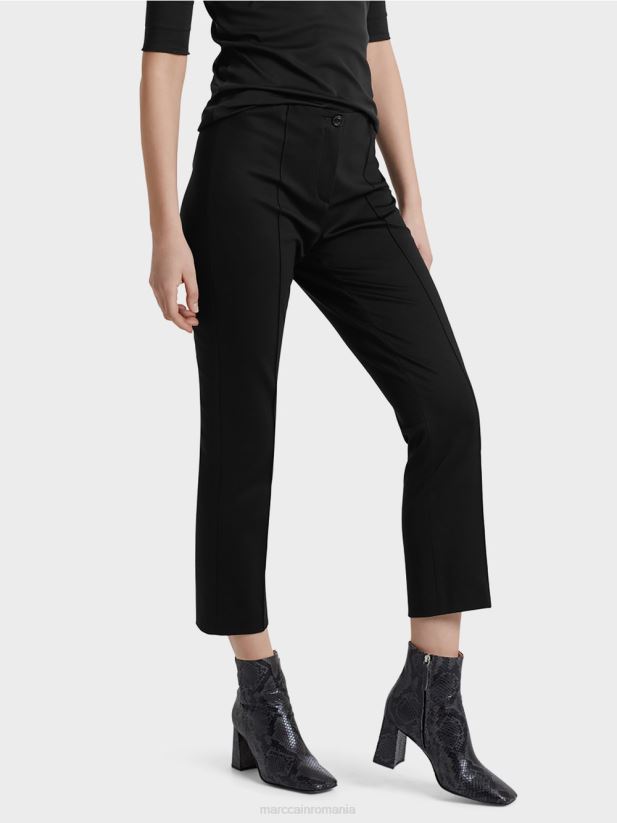 Pantaloni 7/8 din jerseu fin Marc Cain negru îmbrăcăminte 4826HH742