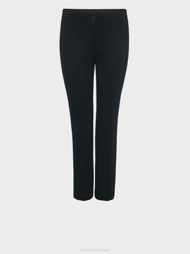 Pantaloni 7/8 din jerseu fin Marc Cain negru îmbrăcăminte 4826HH742