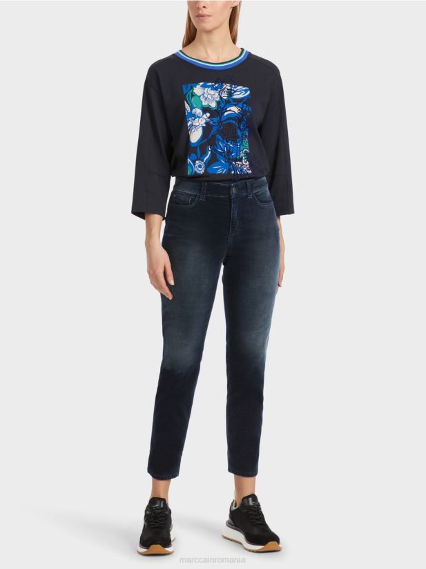 blugi silea cu cinci buzunare Marc Cain albastru miezul nopții îmbrăcăminte 4826HH544