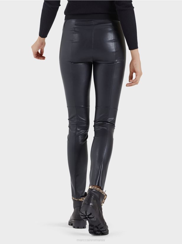 jambiere din piele artificiala Marc Cain albastru miezul nopții îmbrăcăminte 4826HH744