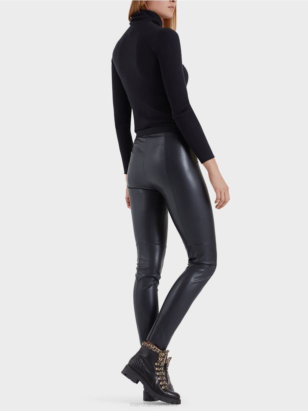 jambiere din piele artificiala Marc Cain albastru miezul nopții îmbrăcăminte 4826HH744