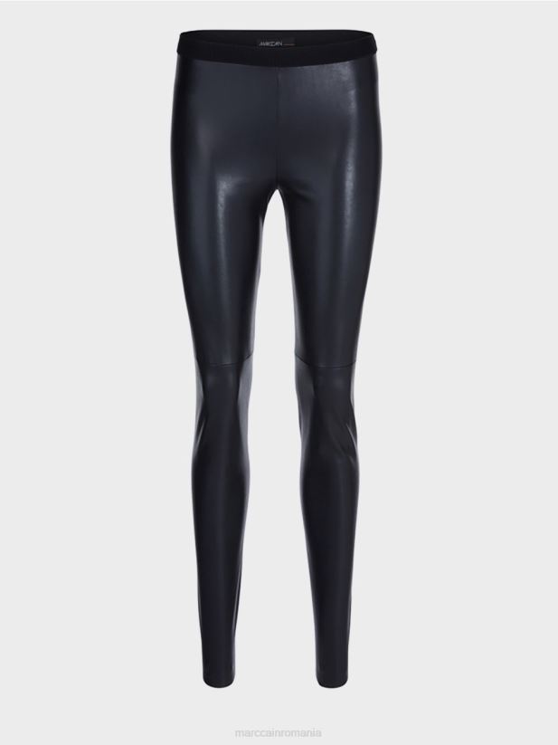 jambiere din piele artificiala Marc Cain albastru miezul nopții îmbrăcăminte 4826HH744