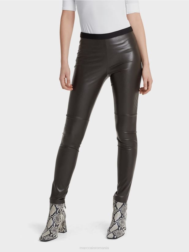 jambiere din piele artificiala Marc Cain moro îmbrăcăminte 4826HH747