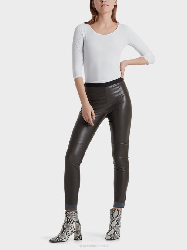 jambiere din piele artificiala Marc Cain moro îmbrăcăminte 4826HH747