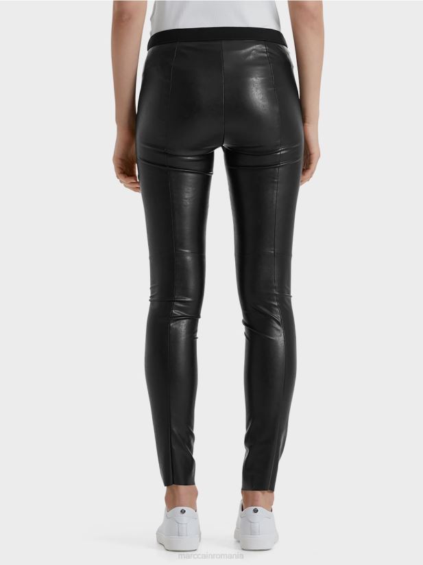 jambiere din piele artificiala Marc Cain negru îmbrăcăminte 4826HH745