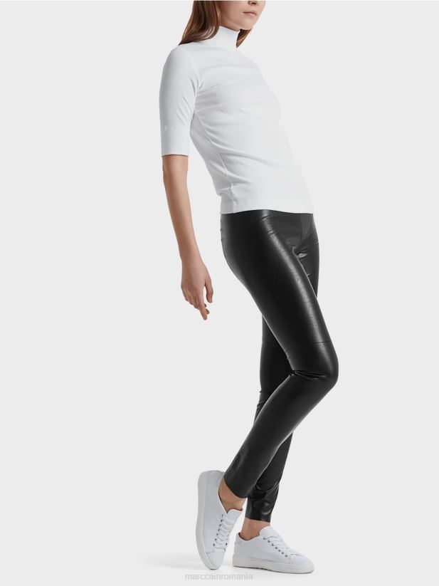 jambiere din piele artificiala Marc Cain negru îmbrăcăminte 4826HH745