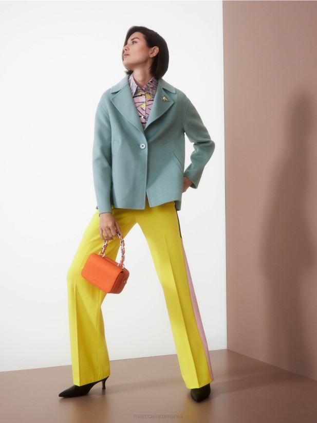 înfășurator de pantaloni cu dungi împletite Marc Cain lămâie moale îmbrăcăminte 4826HH583