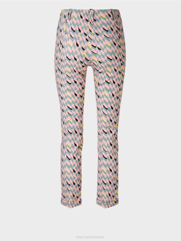 pantaloni Sydney cu design grafic Marc Cain albastru închis la cer îmbrăcăminte 4826HH589