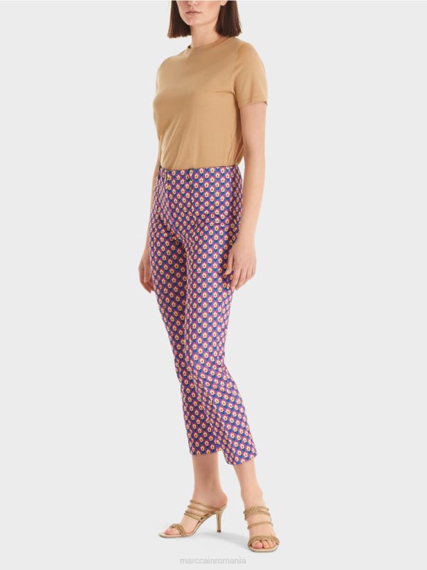 pantaloni Sydney cu model grafic Marc Cain roz pop îmbrăcăminte 4826HH569