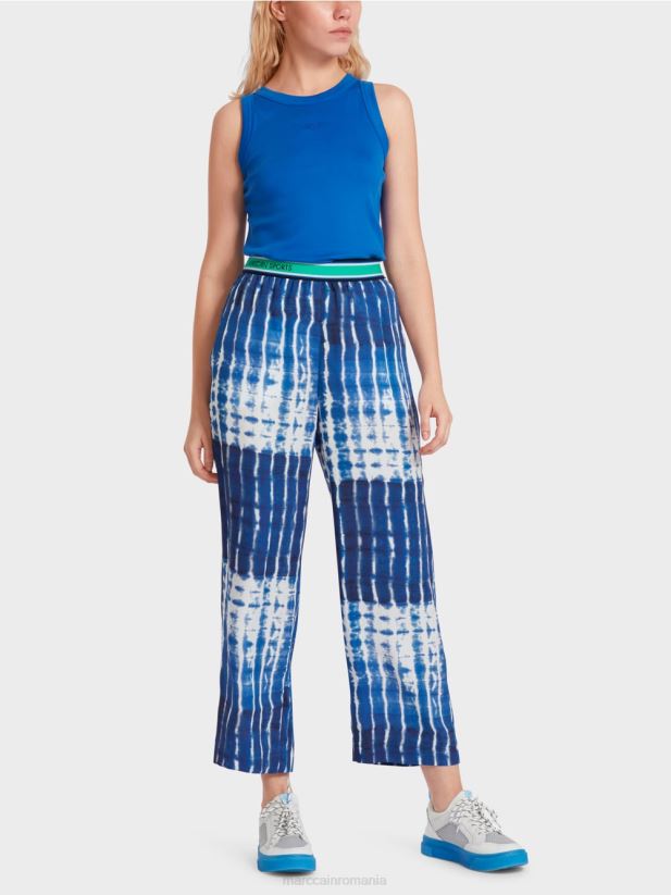 pantaloni batik casual Marc Cain albastru miezul nopții îmbrăcăminte 4826HH602