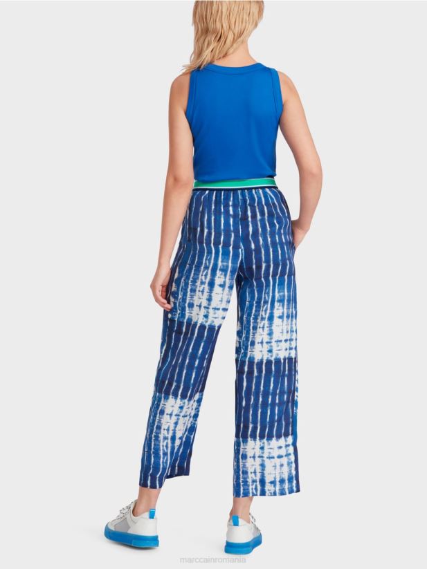 pantaloni batik casual Marc Cain albastru miezul nopții îmbrăcăminte 4826HH602