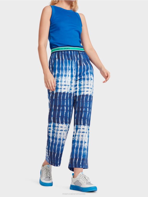 pantaloni batik casual Marc Cain albastru miezul nopții îmbrăcăminte 4826HH602