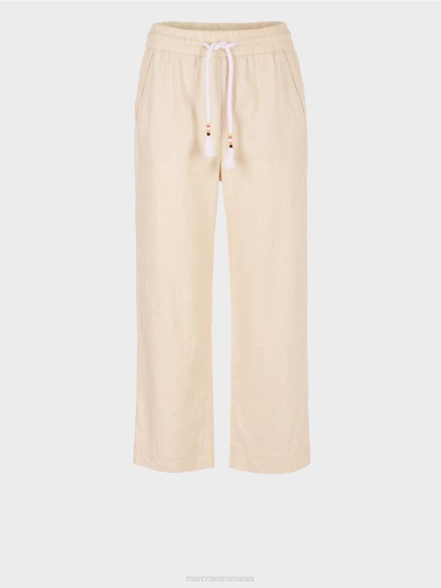 pantaloni casual de vară într-un amestec de in Marc Cain lenjerie moale îmbrăcăminte 4826HH629