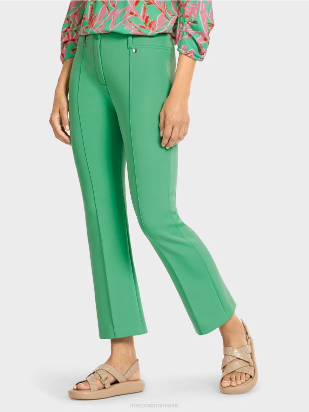 pantaloni clasici cu cute presate Marc Cain jad strălucitor îmbrăcăminte 4826HH701