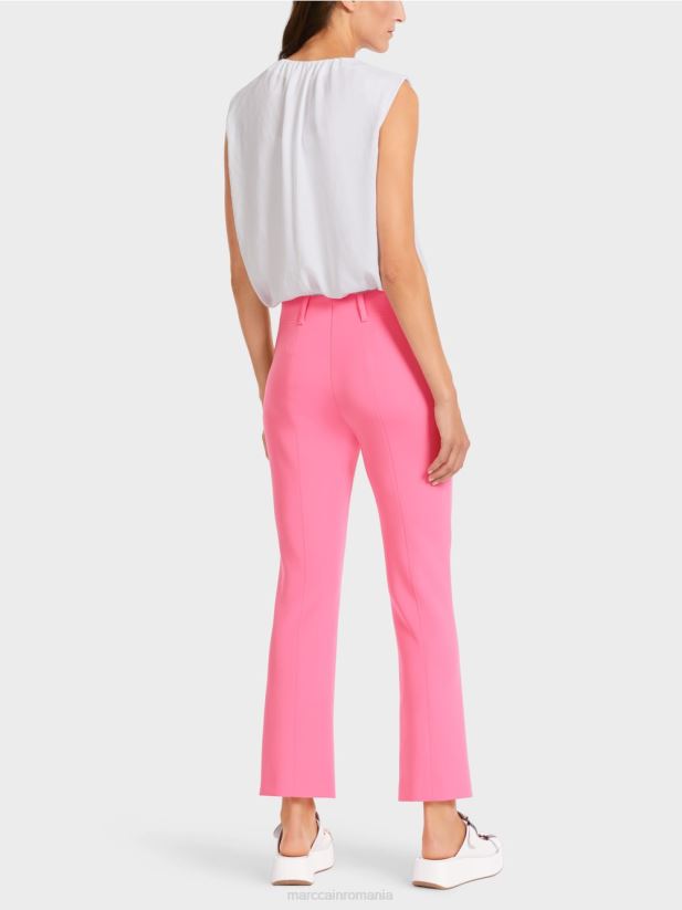 pantaloni clasici cu cute presate Marc Cain roz aprins îmbrăcăminte 4826HH703