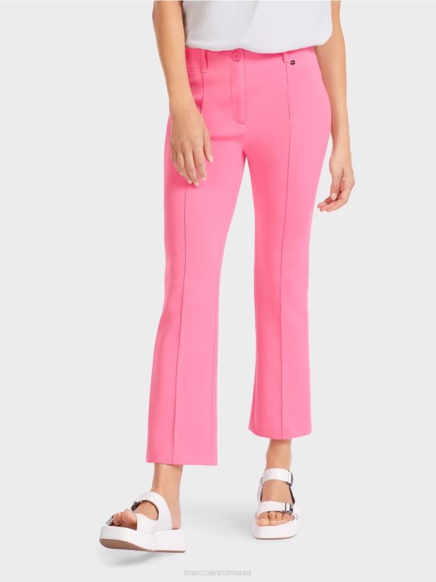 pantaloni clasici cu cute presate Marc Cain roz aprins îmbrăcăminte 4826HH703