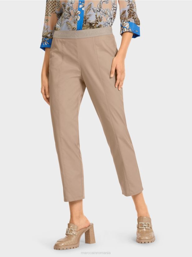 pantaloni cu bandă elastică în talie Marc Cain moale taupe îmbrăcăminte 4826HH687