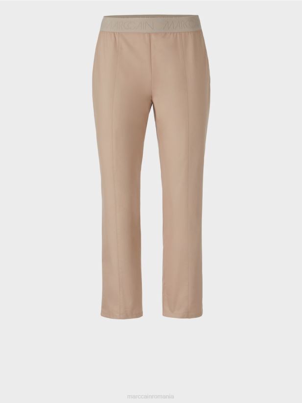 pantaloni cu bandă elastică în talie Marc Cain moale taupe îmbrăcăminte 4826HH687
