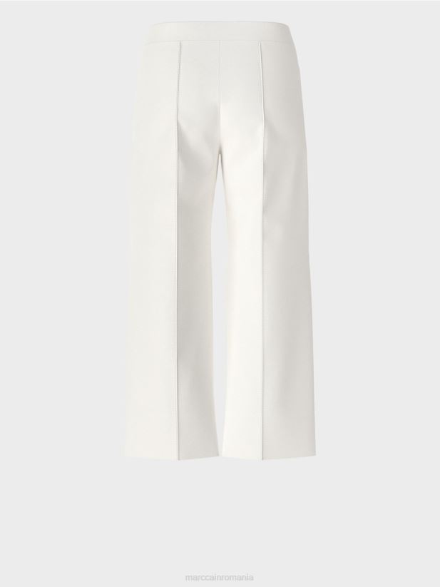pantaloni cu cută presată cu cusătură Marc Cain aproape alb îmbrăcăminte 4826HH699